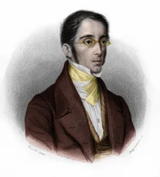 Porträt von Etienne Joseph Louis Garnier-Pages (Garnier Pages) (1801-1841), französischer Politiker. in „LIBRE DES SPEAKERS“ von Louis de Cormenin Timon. 1842. Private Sammlung.