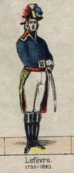 Porträt von François Joseph Lefebvre (1755-1820), Herzog von Danzig und des Empire, Pair von Frankreich, dann Baron und Pair von Frankreich, Marschall des Empire. Bild von Epinal aus dem späten 19. Jahrhundert