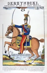 Porträt von General Jean Skrznecki, Oberbefehlshaber der polnischen Armee, er trat den napoleonischen Truppen bei. Bild von Epinal
