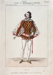 Porträt von Gilbert Duprez, französischer Tenor und Komponist in "La Favorite" von Gaetano Donizetti