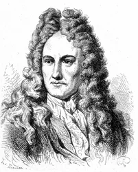 Porträt von Gottfried Wilhelm von Leibniz (1646 - 1716), deutscher Philosoph und Gelehrter - in „Album der Wissenschaft; berühmte Gelehrte; Große Entdeckungen“ 1896