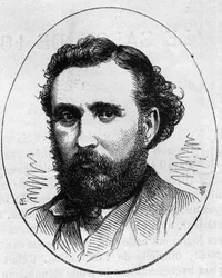 Porträt von Henri Chapu (1833-1891), französischer Bildhauer. Gravur in „Le Monde Illustré“ Nr. 890 vom 2. Mai 1874.