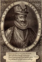 Porträt von Heinrich IV. (1553-1610) König von Frankreich - Porträt von Heinrich IV. (1553-1610) König von Frankreich - Gravur 17. Jahrhundert