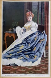 Porträt von Hortense Schneider (1833-1920) in der Rolle der Großherzogin in „Die Großherzogin von Gerolstein“ von Jacques Offenbach (1819-90), ca. 1867