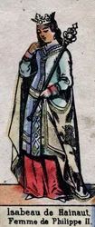 Porträt von Isabelle de Hainaut (1170-1190), Ehefrau von Philipp II. von Frankreich. Illustration Ende des 19. Jahrhunderts