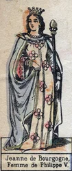 Porträt von Johanna von Burgund (ca. 1291-1330), Ehefrau von Philipp V. von Frankreich. Illustration Ende des 19. Jahrhunderts