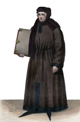 Porträt von John Froissart (1337-1404), französischer Chronist des mittelalterlichen Frankreichs