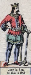 Porträt von Johann II. von Frankreich, bekannt als Johann der Gute (1319-1364). Illustration Ende des 19. Jahrhunderts