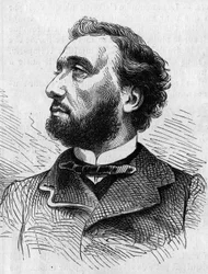 Porträt von Léon Gambetta (1838-1882), französischer Politiker. Gravur in „Le Monde Illustré“ Nr. 634 vom 5. Juni