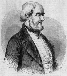 Porträt von Louis Garneray (1783-1857), französischer Seemann, Maler und Marinehistoriker. Gravur in „Le Monde Illustré“ Nr. 26 vom 10. Oktober