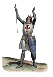 Porträt von Ludwig IX. von Frankreich (Saint Louis) (1214-1270), König von Frankreich. Illustration aus Le Plutarque Français von Edmond Mennechet