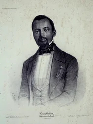 Porträt von Louisy Mathieu (1817-1874), ehemaliger Sklave und Abgeordneter von Guadeloupe. Gravur des 19. Jahrhunderts