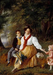 Porträt von Madame Paul de Lock mit ihren Kindern