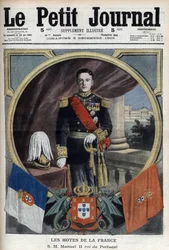 Porträt von Manuel II., König von Portugal (1889-1932) während seines Besuchs in Paris - „Le Petit Journal“ vom 5. Dezember