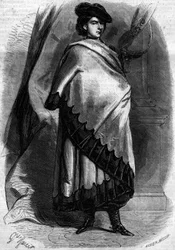 Porträt von Marie Sophie Amélie (1841-1925), Herzogin von Bayern und Königin beider Sizilien, Ehefrau von François II., im kalabrischen Kostüm - Gravur in „Le Monde Illustré“ Nr. 194 vom 29. Dezember 1860