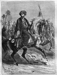 Porträt von Mourad Bey (1750-1801), Mamlukenführer - Stich von 1865 aus „Histoire du Consulat et de l