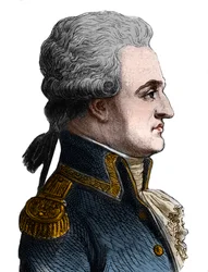 Porträt von Pierre Charles de Villeneuve, französischer Admiral (1763-1806), er begann die Schlacht von Trafalgar, die ein Desaster war, und beging danach Selbstmord - in „Die Geschichte Frankreichs“ von Henri Martin