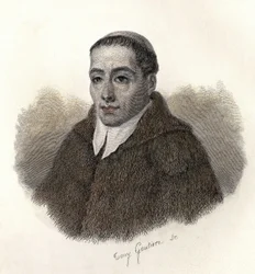 Porträt des Heiligen Bernhard von Menthon (923-1009), Erzdiakon von Aosta und Gründer der Hospize des Heiligen Bernhard. in „Portraits des hommes utiles“