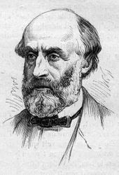 Porträt von Victor de Laprade (1812-1883), französischer Dichter und Akademiker. Gravur in "Le Monde Illustré" Nr. 883 vom 14. März 1874