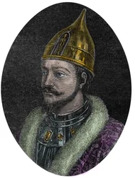 Porträt Jaroslaws I. des Weisen (Jaroslaw Wladimirowitsch) (Jaroslaw I.) (978-1054), Großfürst der Kiewer Rus - Porträt Jaroslaws des Weisen - Jaroslaw I., Großfürst der Rus - aus der „Neuen Nationalenzyklopädie“ von Maurice La Charest - 1870
