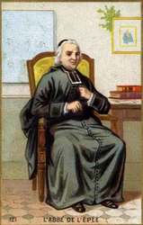 Porträt des Abtes des Schwertes (1712-1789). Chromolithographie aus dem späten 19. Jahrhundert.