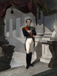 Porträt des Königs von Rom Napoleon II., Herzog von Reichstadt (1811-1832) Sohn von Kaiser Napoleon I. (1769-1821) - Gravur von Pernel