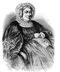 Porträt der Marquise de La Rochejaquelein (geb. Marie Louise Victoire de Donnissan) (1772-1857), französische Schriftstellerin. Gravur von 1858