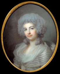 Porträt der Frau von Pierre Choderlos de Laclos. Gemälde in Pastell der französischen Schule des 18. Jahrhunderts