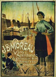 Plakat für Croix de Vie, hergestellt von J.B. Moreau, Vendee