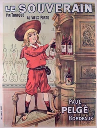 Plakat, das Le Souverain, französischen Tonic-Wein von Paul Pelge, bewirbt