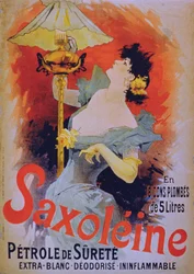 Plakatwerbung für Saxoleine Sicherheitslampenöl, 1890er