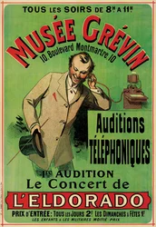 Plakat, das ein Konzert im Grevin Museum in Paris bewirbt