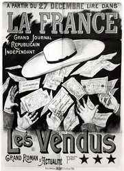 Plakat zur Werbung für den Roman Les Vendus über die Panama-Affäre, ca. 1892-95