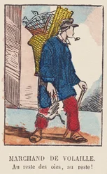 Geflügelhändler. Zu den restlichen Gänsen, zu den restlichen!, um 1819