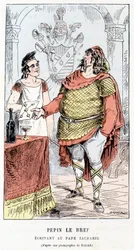 Pépin der Kurze schreibt an Papst Zacharias - in „Histoire de France Tintamarresque“ von Touchatout