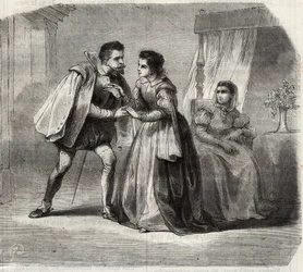Prinz Don Carlos (1545-1568) mit den Brautjungfern der Königin Elisabeth von Frankreich (Isabelle de Valois)