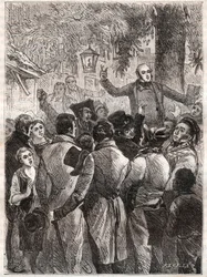 Lesung des Pamphlets von Louis Marie de Lahaye de Cormenin (1788-1868) in 1838