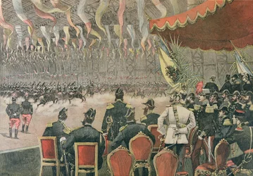 Empfang von Zar Alexander III. (1845-1894) in Paris, Illustration aus Le Petit Journal, November 1893