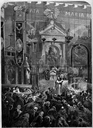 Religiöse Zeremonie im Monat Maria (Mai), Paris