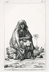 Rene Caille studiert den Koran und macht Notizen, aus Journal dun voyage a Tombouctou von Rene Caillie, 1830