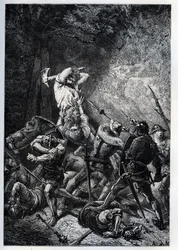 Darstellung des Großen Ferre (ca. 1330-ca. 1358), Held der Picardie im Hundertjährigen Krieg - Gravur aus „L