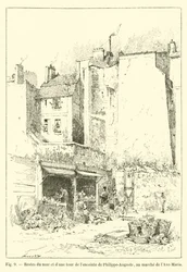 Reste der Mauer und eines Turms der Umfriedung von Philippe-Auguste, am Markt von Ave-Maria