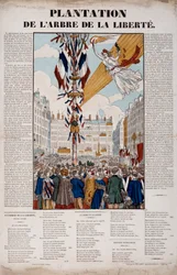 Revolution von 1848: Pflanzung des Freiheitsbaums am 25. März 1848. Gravur von 1848 Paris, Musée Carnavalet