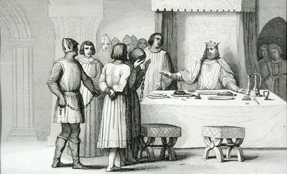 Robert II. (970-1031) der Fromme entlässt die Verschwörer, aus 