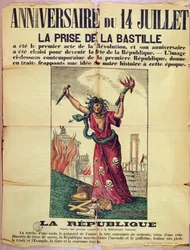Royalistisches und katholisches Plakat, das die Feier des Quatorze Juillet, 1880 ablehnt