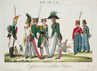 Russische Offiziere und Soldaten, 1815