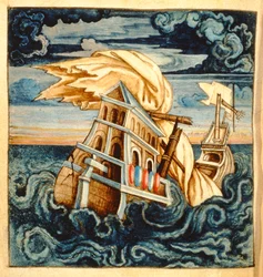 SMM2 p.11 Schiffswrack, aus Theatre des Vices et Vertus, von Jan van der Noot (ca. 1539-95)