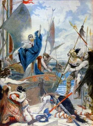 Heilige Genoveva und Attila