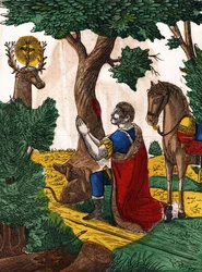 Heiliger Hubertus. Bild von Epinal, erste Hälfte des 19. Jahrhunderts.