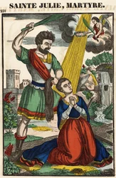 Heilige Julia, Martyrium, Epinal-Bild 19. Jahrhundert